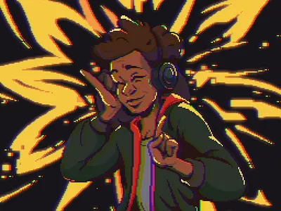 sunflower cartoon character comics illustration miles morales pixel pixel art pixels portrait spider man spiderman spiderverse sunflower