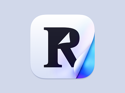 Readwise Icon app icon branding design icon ios app iphone logo page curl read readwise ui vector