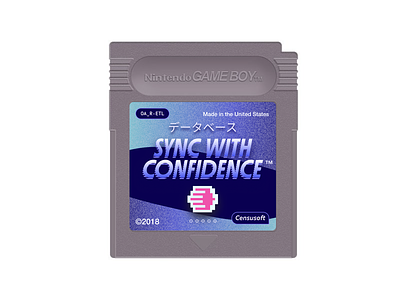 Sync with Confidence™ 01 brand cartridge census custom data gameboy logo mark pixel retro