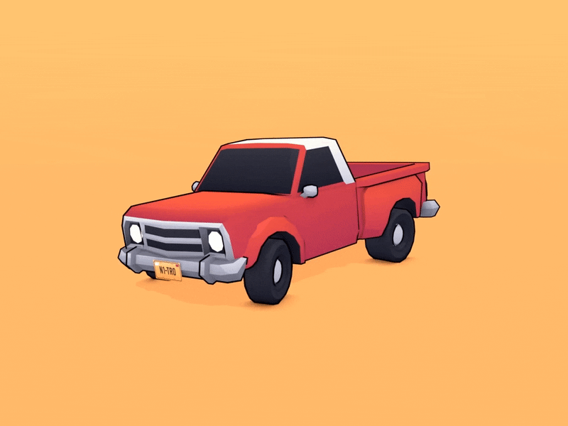 Old Red Pickup 3d blender blender3d car cars drive driving hotrod lowpoly offroad oldschool pickup race racing truck trucks vehicle