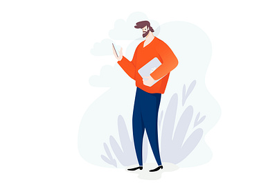 business guy ai bright character design digital illustraion illustration illustrator it mobile mobile app technology vector vectorart
