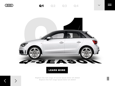 Audi Q-season microsite audi automotive microsite ui uiux userexperiencedesign userinterface