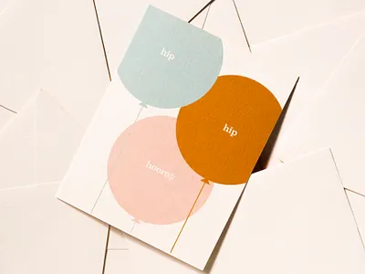 hip hip hooray balloons celebration graphic greeting card illustration stationery