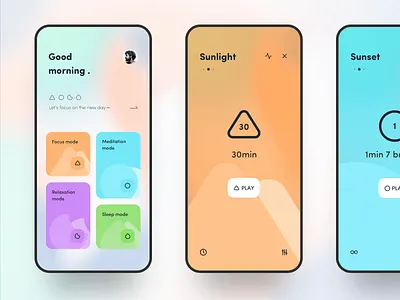 Meditation APP 🧘‍♂️ animation app card color design dragonlee icon meditation mobile mobile app mobile design mobile ui typography ue ui ux