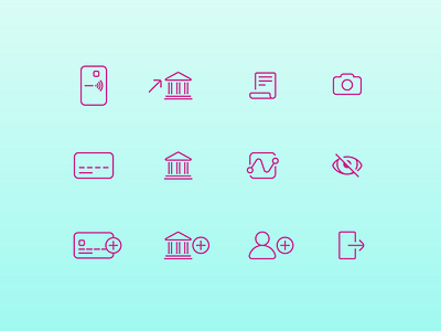 Onvoy icons activity app design app icons bank bank transfer exit icon icon design icon pack icon set iconography icons mobile app reports send money top up ux ui withdraw money