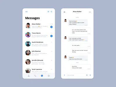 Direct Messaging App 013 13 app app design clean daily 100 challenge daily ui dailyui design direct messaging message app messaging minimal mobile mobile ui ui