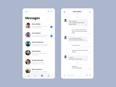 Direct Messaging App 013 13 app app design clean daily 100 challenge daily ui dailyui design direct messaging message app messaging minimal mobile mobile ui ui