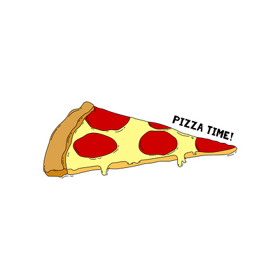 Pizza Time 80s 90s artwork design food illustration pizza retro