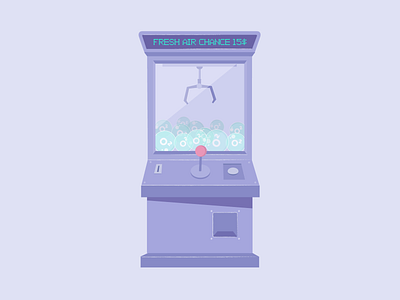 Quarantine Claw Machine claw claw machine coronavirus flat futureanxiety illustration lilac machine o2 oxygen pandemic quarantinedays