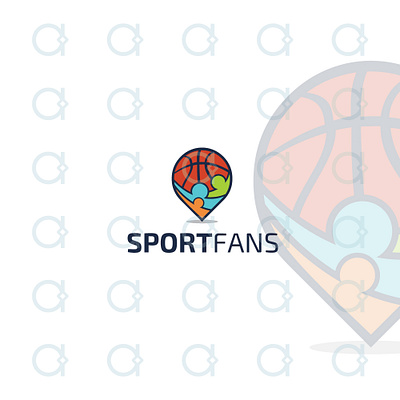 Sport Fans Logo app application icon apps basket basketball brand identity design dribble gps graphic logo map point pointer sport sports supporters tracking vector
