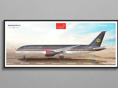 B-787 | Royal Jordanian Airlines | JY-BAB 787 airport amman aviation avilove avilove.art boeing dreamliner illustration jordan jy bab mohdnourshahen rj