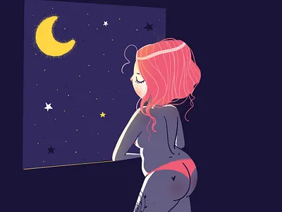 Moonlight character closeup curve curvy digital illustration digitalart illustration illustrator ipadpro procreate procreate art tattoo