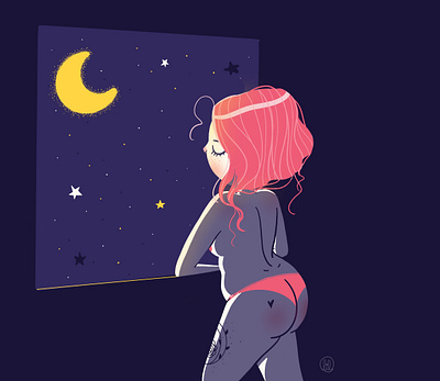 Moonlight character closeup curve curvy digital illustration digitalart illustration illustrator ipadpro procreate procreate art tattoo