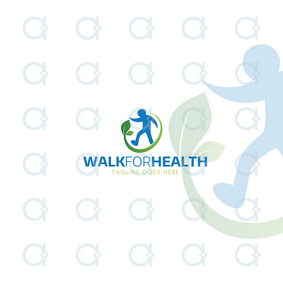 Walk Logo activity brand identity design designer graphic healing health healthcare healthy logo pedestrian template vector walk walker walking wellness