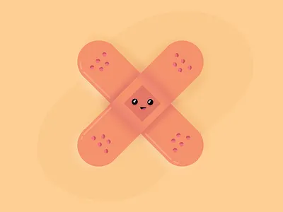 Cute little bandaid: Procreate illustration art assets bandaid branding challenge clean concept art creative cute design face flat flat design freebies illustration marketing minimal orange procreate websitestyle