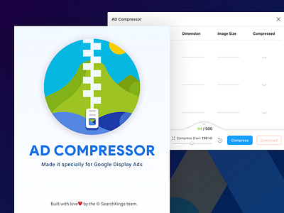 AD Compressor - Figma Plugin app badge design system figma flat icon illustration layout logo plugin react tinify tinypng ui ux vector