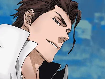 Sōsuke Aizen. Bleach Anime adobe photoshop anime art bleach anime bleach manga blue character design colorful digital art digital illustration digital painting drawing fan art fantasy illustration manga painting power sky villian