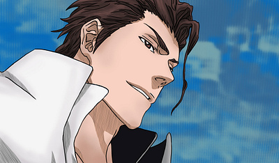 Sōsuke Aizen. Bleach Anime adobe photoshop anime art bleach anime bleach manga blue character design colorful digital art digital illustration digital painting drawing fan art fantasy illustration manga painting power sky villian