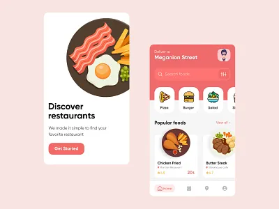 Food App Design app app design concept discover e commerce food food app food app design food delivery food illustration icons illustration restaurant app shopping shopping app ui ux