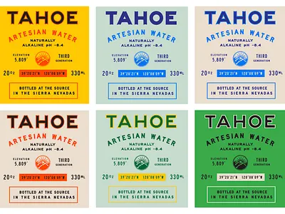 Tahoe Artesian Water 2 artesian bottled branding california identity design label design labels packaging spring tahoe visual identity water