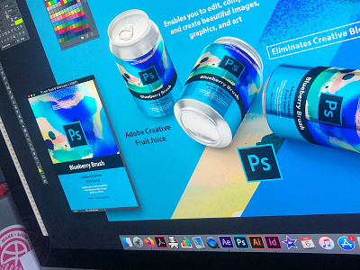 Blueberry Brush | Adobe Photoshop adobe adobe photoshop can can design collage drink illsutration landing page mbsjq packagedesign packaging photoshop ui uidesign web