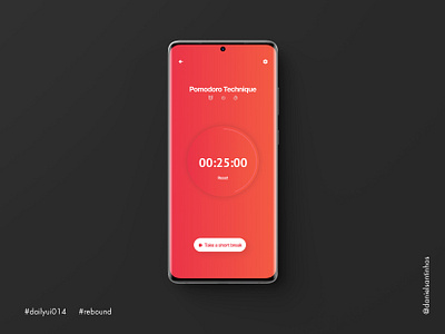 Daily UI #014 - Countdown Timer (Rebound) 014 aveiro countdown countdown timer countdowntimer dailyui dailyui 014 dailyuichallenge elvas freelancer graphic designer minimalism minimalist mobile ui pomodoro timer app ui ux ui design ui designer ui ux