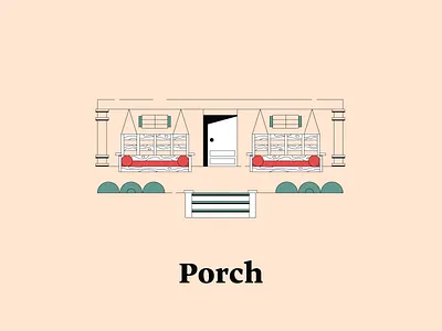 P is for Porch dwellingsfromatoz house illustrationchallenge porch porchswing