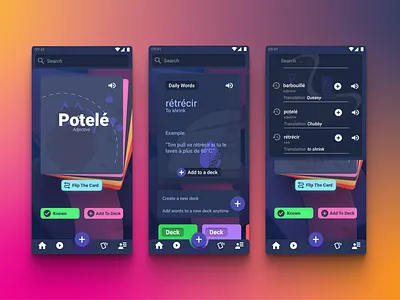 Dracula's flashcards app concept app design application concept conceptual mockup prototype prototypes prototyping ui