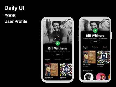 Daily UI Challenge / 006 - User Profile 006 dailyui design ui ux