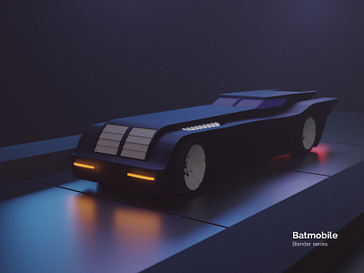 Batmobile - Blender series 3d 3d art 3d artist bat batman batman the animated series batmobile blender blender3d blendercycles cgart cgartist illustration modeling photoshop series