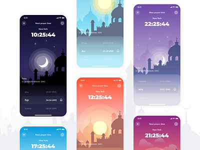 5Prayer - Muslim App design hijri date mosque muslim muslimah muslims names prayer prayers qibla ui user experience user interface ux ui zakat