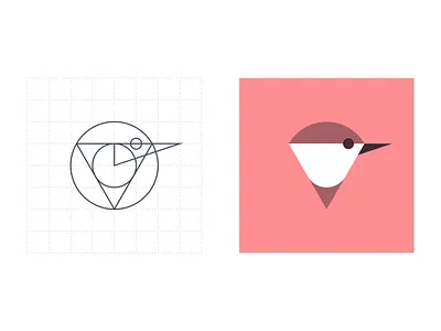 Chickadee-Dee-Dee bird bird icon chickadee circle geometric geometry grid shapes triangle