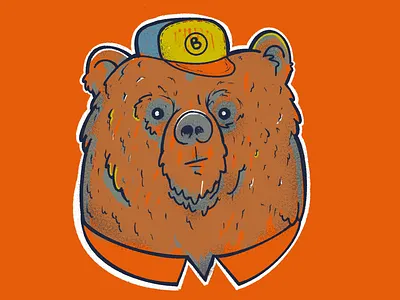 Old bear guy illustration bear orange procreate