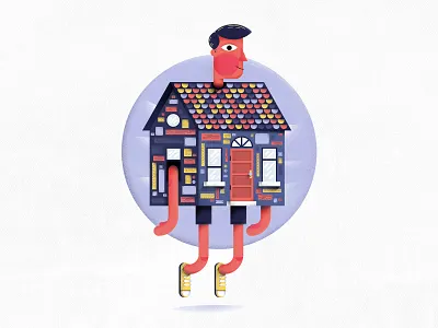 Homebody color colour graphicart home homebody house illustration introvert quarantine stayhome