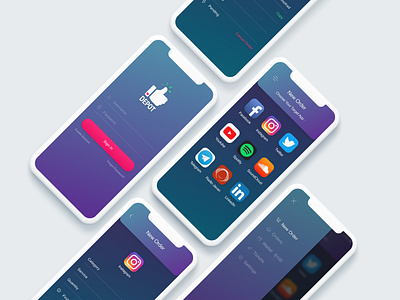 Like Depot Mobile Application design gradient like logo mobile app ui ux