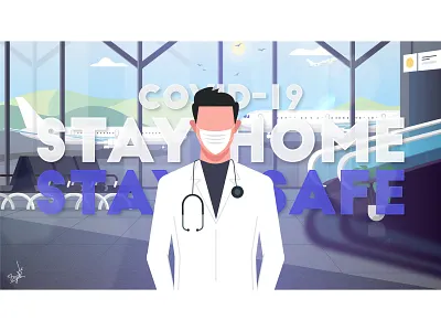 Stay Home Stay Safe! coronavirus dribbble illustration pandemic stayhome staysafe virus