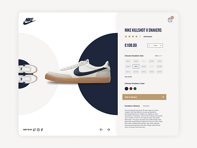 Concept Product Page for Nike X JCrew Killshot II Sneakers challenge concept daily ui desktop ecommerce fashion figma product page sneakers ui design