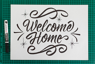 Welcome Home 36daysoftype custom type hand drawn hand lettering letter lettering