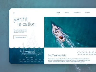 yacht-a-cation landing page minimal uidesign uxdesign webdesign