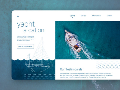 yacht-a-cation landing page minimal uidesign uxdesign webdesign