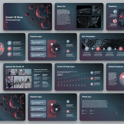 Presentation Template - Covid-19 Virus branding covid 19 presentation presentation design presentation layout presentation template typography virus