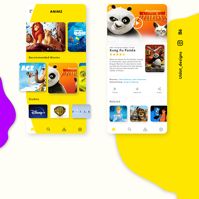 UI for Animated movie streaming adobexd aesthetic android app animation animation design app designer app interface designthinking graphics illustration art interfacedesign minimalistic mobile screens movie app ui ui design uiux ux