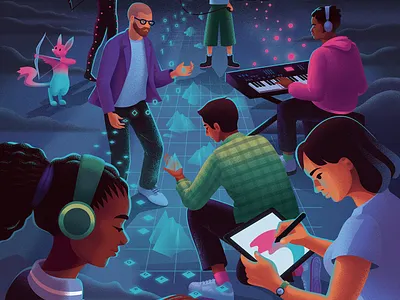 BAFTA Games Awards 2020 cover adobe anano awards bafta baftagamesawards cover cute game game art gaming illustration poster texture vector videogames