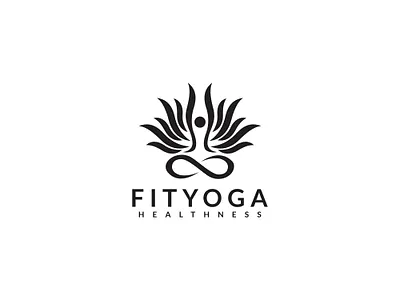 Fityoga Logo Design app black branding calm clean design flat flatdesign health icon illustration internet logo modern organic simple spa tech design vector yoga