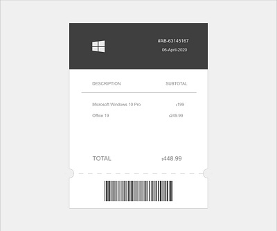 Receipt - UI 100daysofui adobexd dailyui design ui