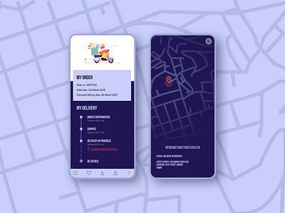 Daily UI 020 - Location tracker app design daily ui dailyui 020 dailyuichallenge delivery delivery status location tracker mobileapp ui user interface user interface design