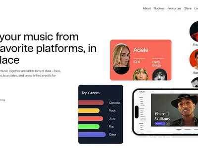 Roon Hero Redesign clean hero hero section media minimal modern music web design website design