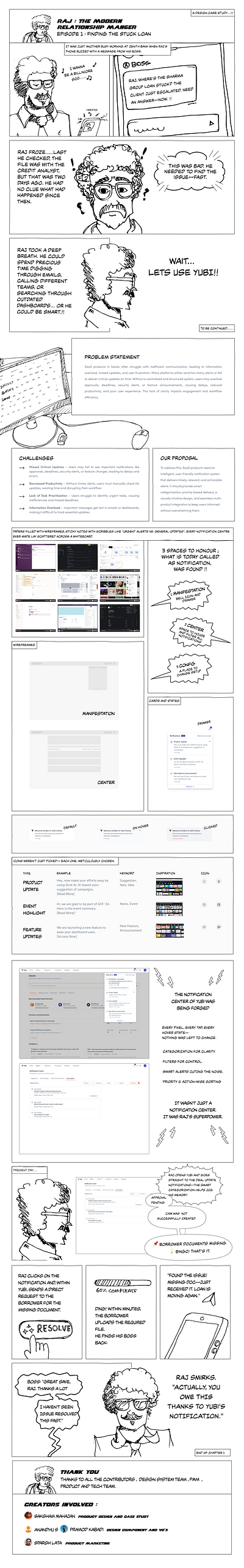 RAJ : THE RELATIONSHIP MANAGER ; NOTIFICATIONS SAVES THE DAY!! case study comic illustration innovation product design ui ux