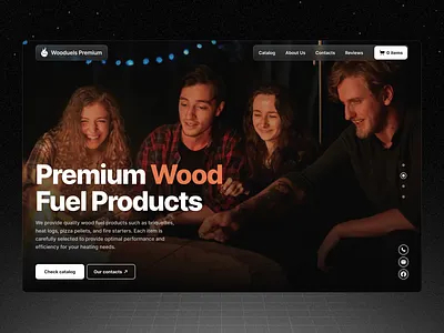 Landing Page, Dark Mode, Wood Fuels dark mode dark theme design ecommerce interface landing landing design landing page landing page design mobile mobile design product product design ui user experience user interface ux web web design wood fuels