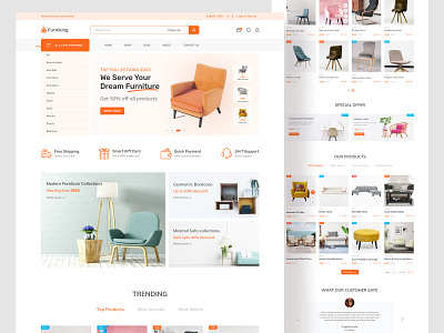 E-commerce Website app clean design e commerce e commerce website ecommerce app ecommerce website furniture furniture shop furniture website home page landing page market place minimal design minimalistic design online shop online store ui design ux design web design website